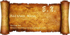 Balthes Nina névjegykártya